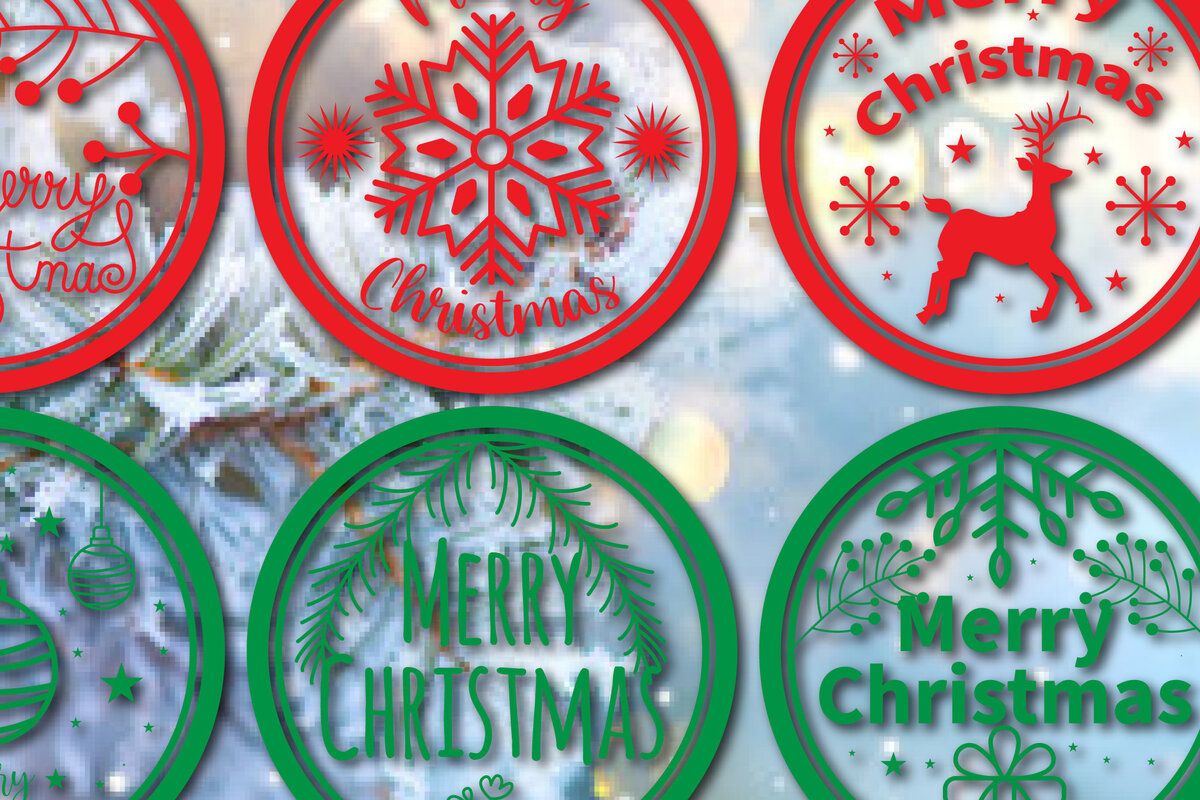 Σετ των 2 Intra απο ξύλο plywood 3mm-4mm πάχος αρχείου κομμένων χριστουγεννιάτικων σφραγίδων Δίασταση 25x25 cm INTRAFABR-47518797