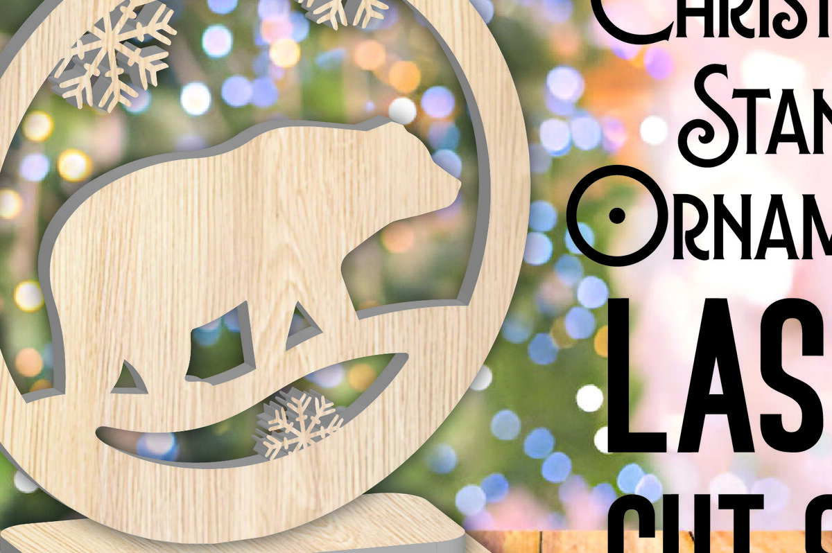 Σετ των 3 Intra απο ξύλο plywood 3mm-4mm πάχος Χριστουγεννιάτικα στολίδια σταντ 2 Δίασταση 8x8 cm INTRAFABR-107125597