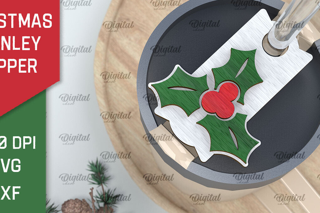 Σετ των 2 Intra απο ξύλο plywood 3mm-4mm πάχος Χριστουγεννιάτικο Stanley Topper Δίασταση 15x15 cm INTRAFABR-105510972