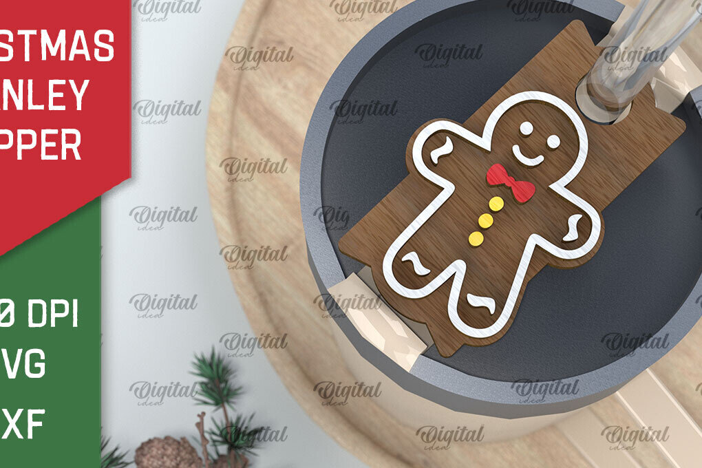 Σετ των 2 Intra απο ξύλο plywood 3mm-4mm πάχος Χριστουγεννιάτικο Stanley Topper Δίασταση 15x15 cm INTRAFABR-105571031