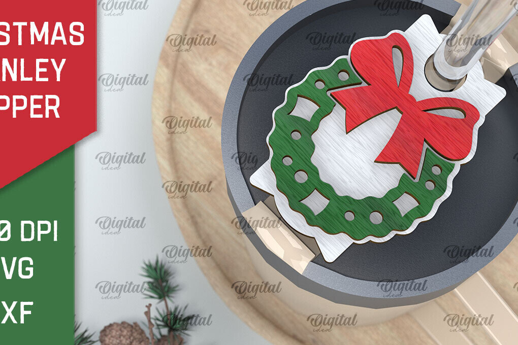 Σετ των 2 Intra απο ξύλο plywood 3mm-4mm πάχος Χριστουγεννιάτικο Stanley Topper Δίασταση 15x15 cm INTRAFABR-105571086