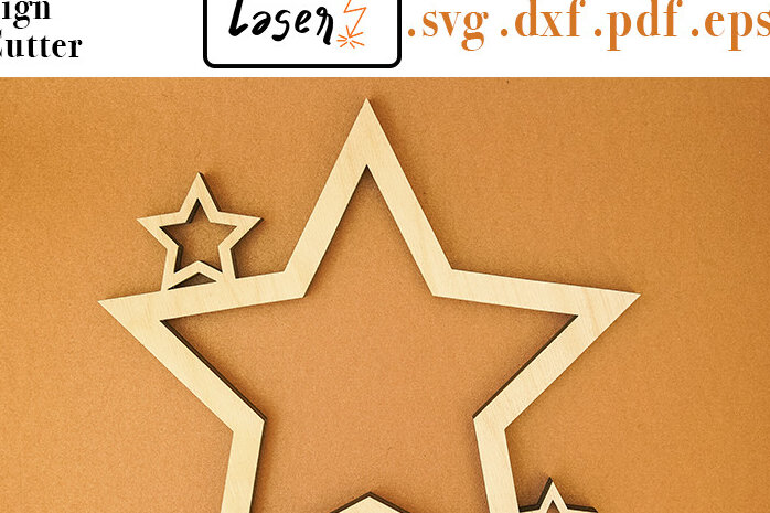 Σετ των 2 Intra απο ξύλο plywood 3mm-4mm πάχος Christmas Star Big File για Δίασταση 15x15 cm INTRAFABR-110991647