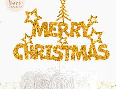 Σετ των 2 Intra απο ξύλο plywood 3mm-4mm πάχος Christmas Star Cake Topper Δίασταση 15x15 cm INTRAFABR-41865845