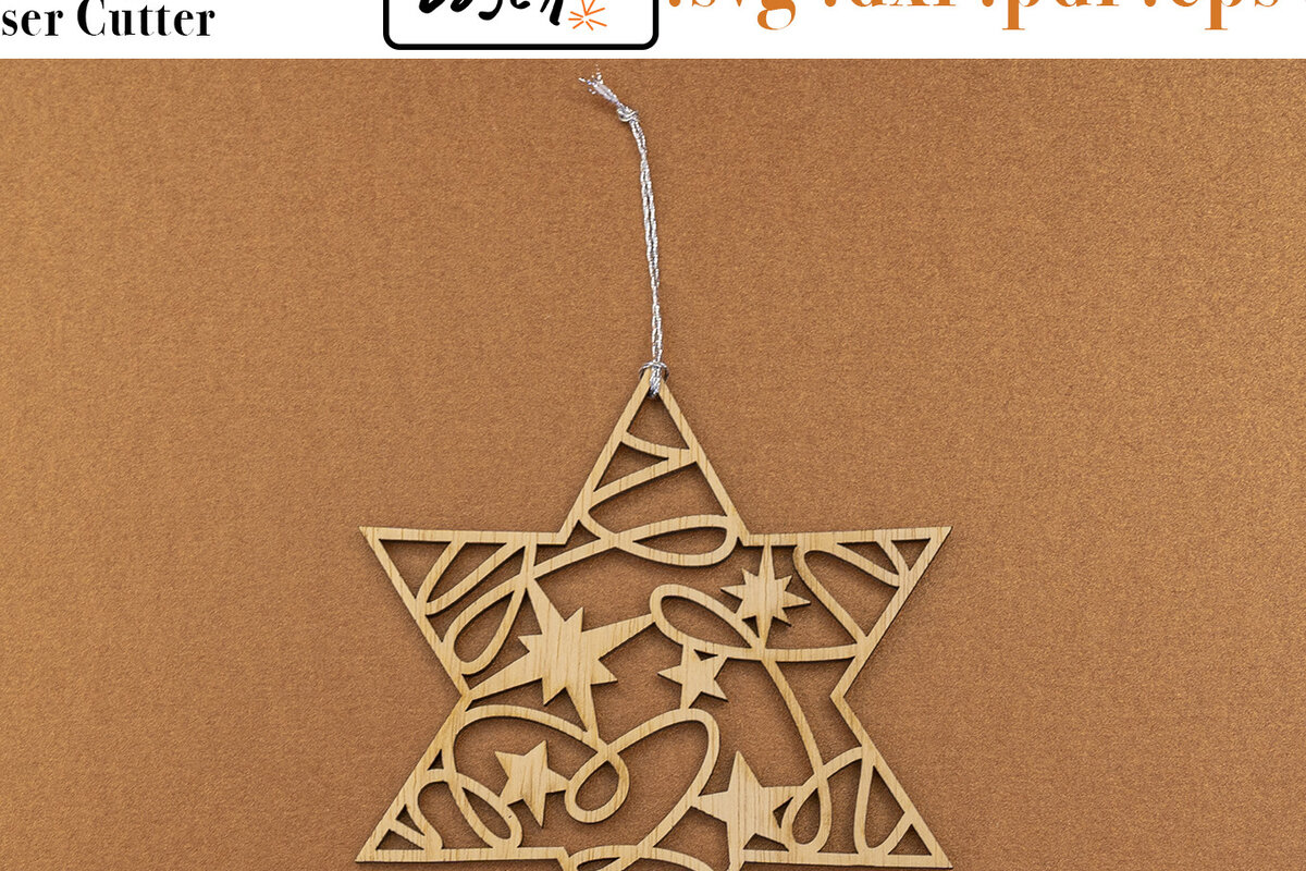 Intra απο ξύλο plywood 3mm-4mm πάχος Χριστουγεννιάτικου Αστέρι Διακόσμησης για  Δίασταση 15x15 cm INTRAFABR-53396971