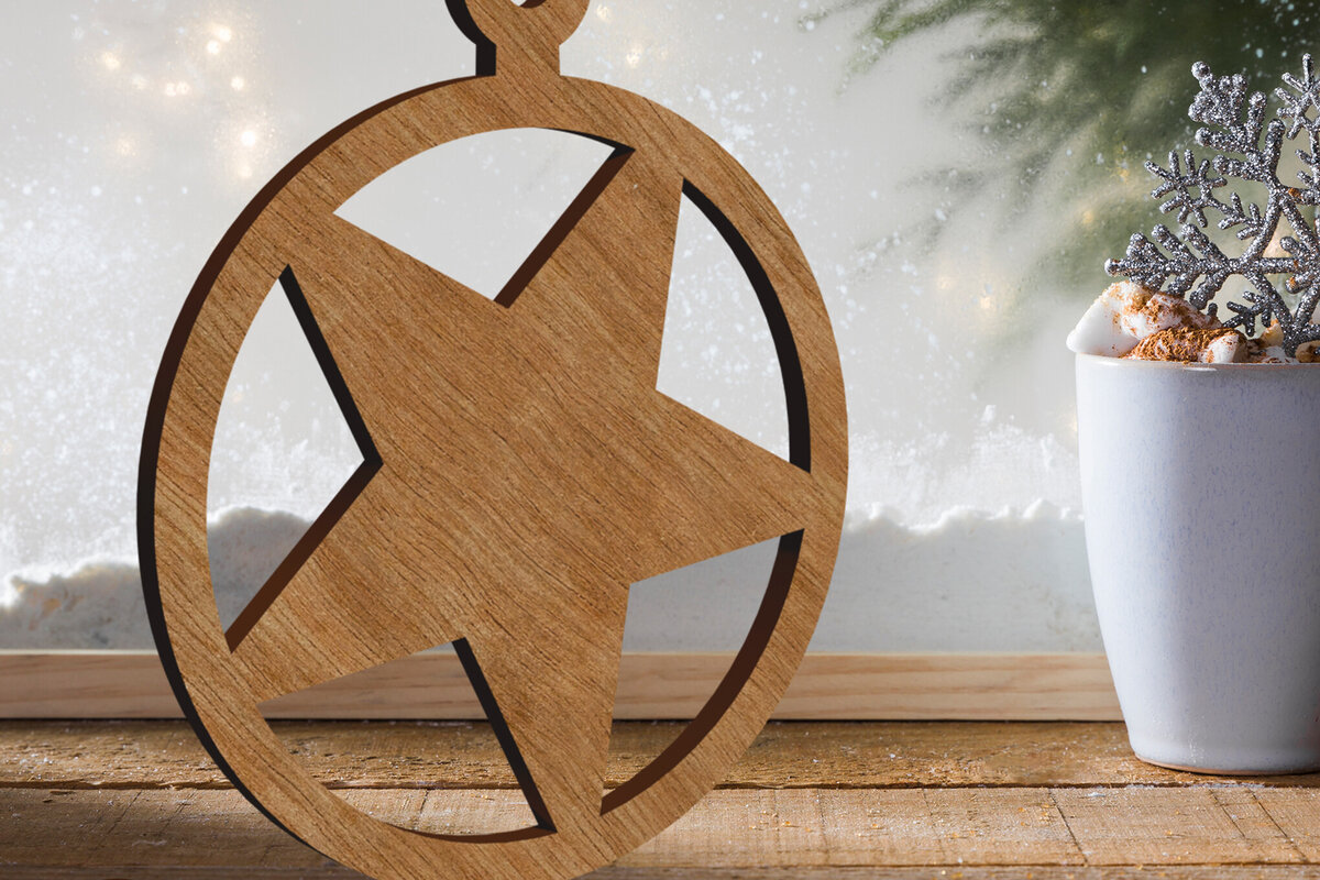 Σετ των 3 Intra απο ξύλο plywood 3mm-4mm πάχος Χριστουγεννιάτικο διακοσμητικό αστεράκι Δίασταση 6x7 cm INTRAFABR-108064188