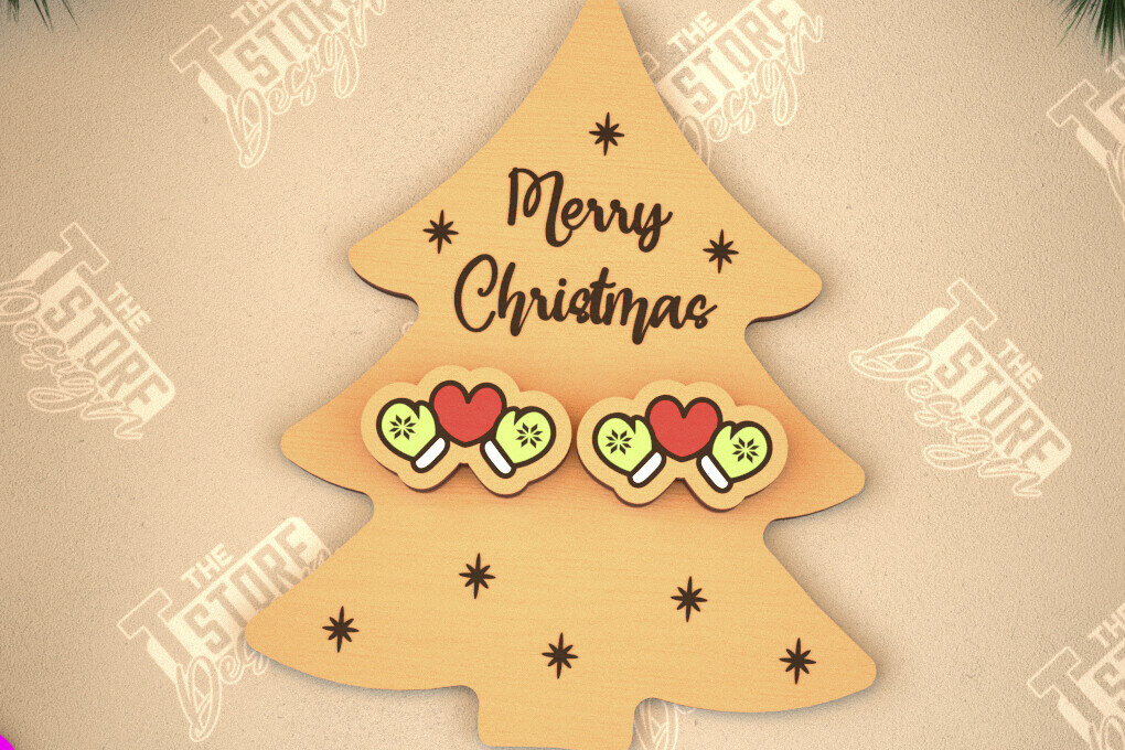 Σετ των 3 Intra απο ξύλο plywood 3mm-4mm πάχος Χριστουγεννιάτικα καρφωτά σκουλαρίκια | Σχεδιασμός κοσμημάτων Δίασταση 3x3 cm INTRAFABR-105341428