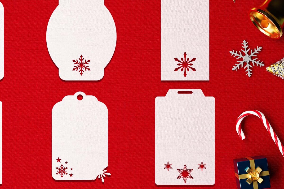 Σετ των 2 Intra απο ξύλο plywood 3mm-4mm πάχος Χριστουγεννιάτικο Gift Tag 01 Δίασταση 15x15 cm INTRAFABR-77845009