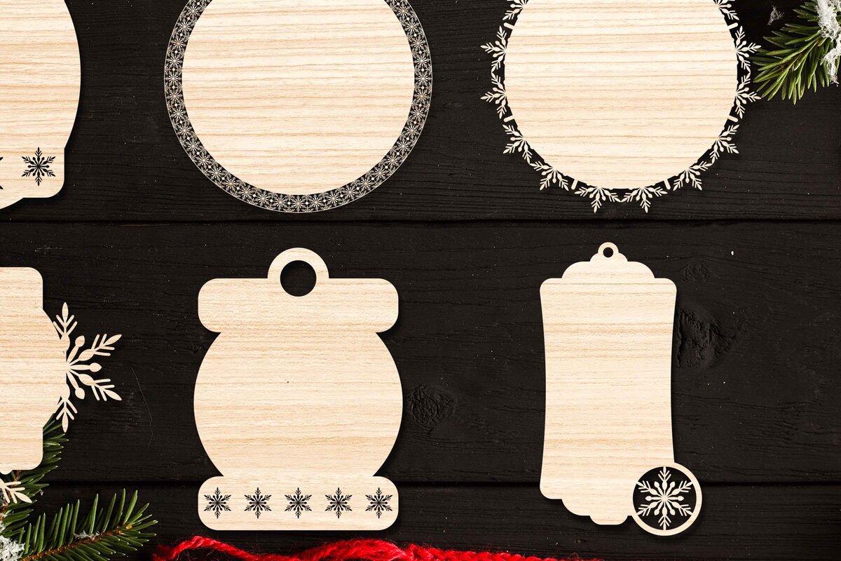 Σετ των 2 Intra απο ξύλο plywood 3mm-4mm πάχος Χριστουγεννιάτικο Gift Tag 09 Δίασταση 15x15 cm INTRAFABR-77845806