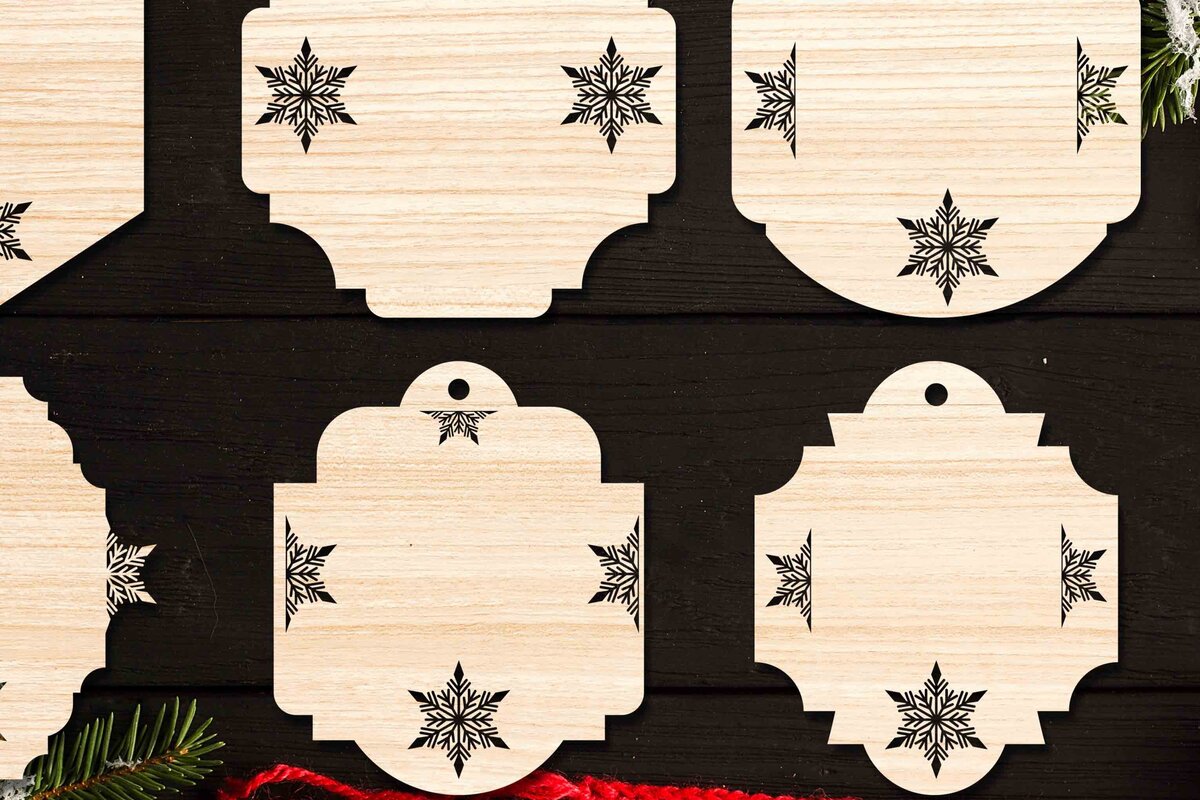 Σετ των 2 Intra απο ξύλο plywood 3mm-4mm πάχος Χριστουγεννιάτικο Gift Tag 13 Δίασταση 15x15 cm INTRAFABR-77846992