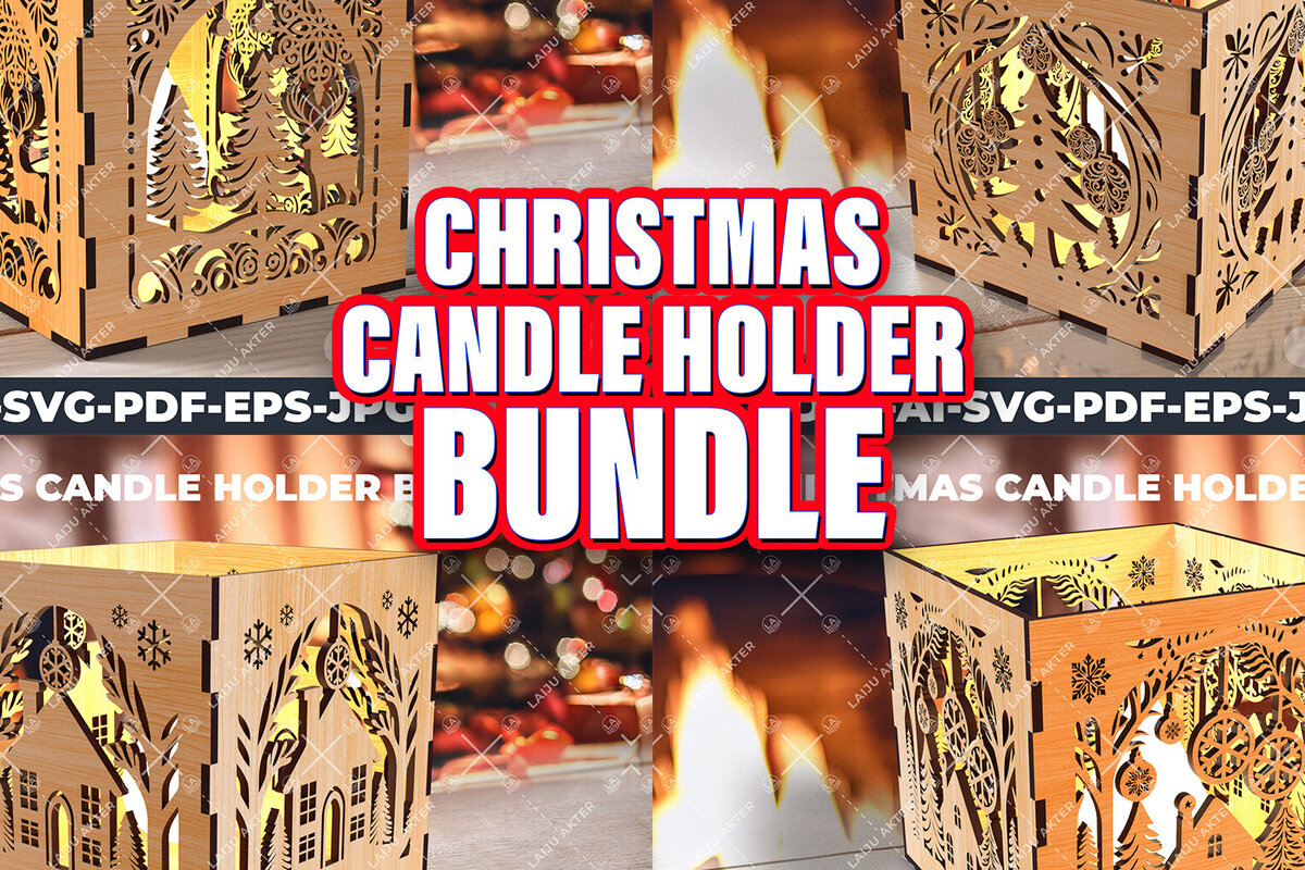 Σετ των 2 Intra απο ξύλο plywood 3mm-4mm πάχος Πακέτα θήκης Χριστουγέννων Δίασταση 15x15 cm INTRAFABR-107895001