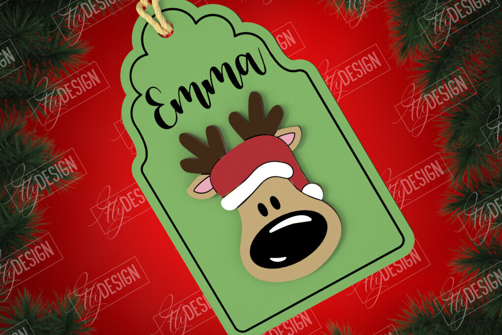 Σετ των 2 Intra απο ξύλο plywood 3mm-4mm πάχος - Χριστουγεννιάτικη ετικέτα | Ετικέτες δώρων | Δώρο Χριστουγέννων Δίασταση 15x15 cm INTRAFABR-107187586