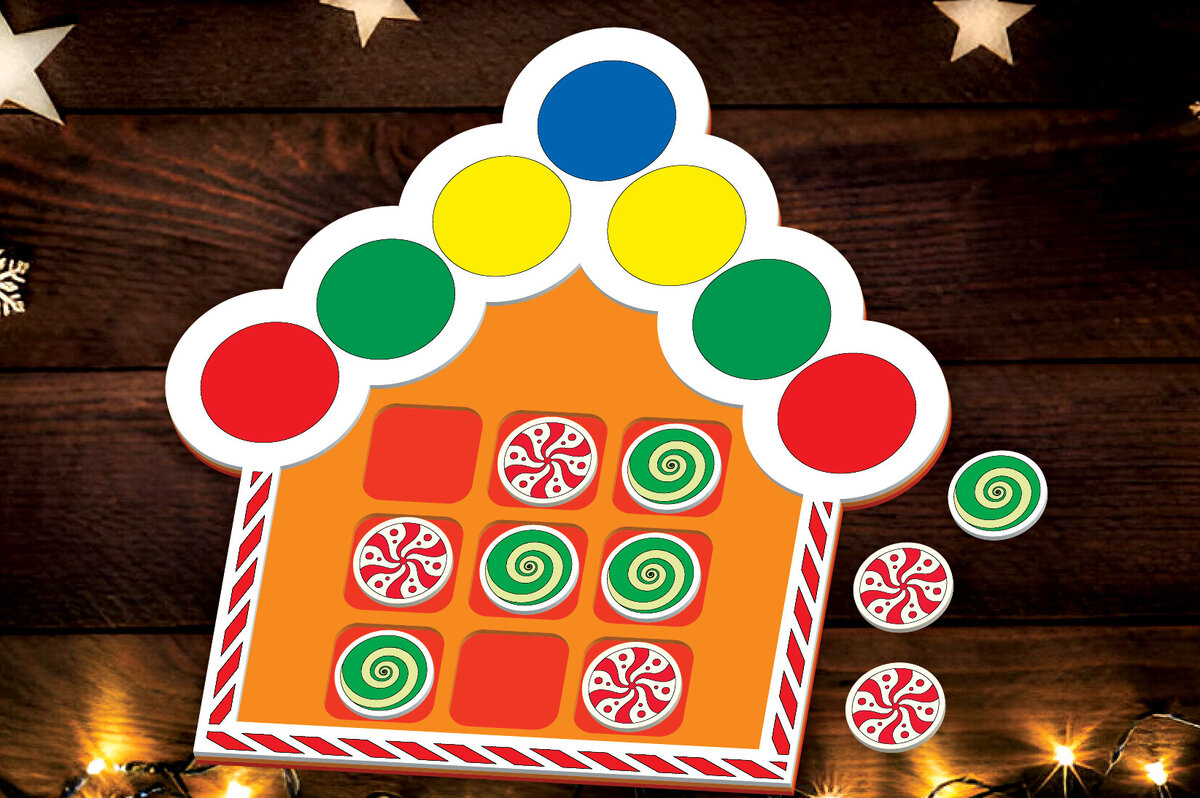 Σετ των 2 Intra απο ξύλο plywood 3mm-4mm πάχος - Χριστουγεννιάτικο παιχνίδι Tic Tac Toe Laser Cut  Δίασταση 15x15 cm INTRAFABR-107839985