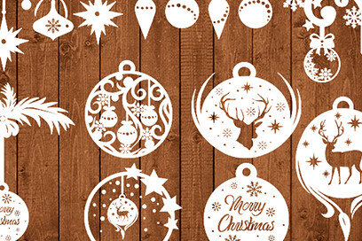 Σετ των 2 Intra απο ξύλο plywood 3mm-4mm πάχος - Christmas Toys , Christmas Laser Cut Δίασταση 15x15 cm INTRAFABR-18612944