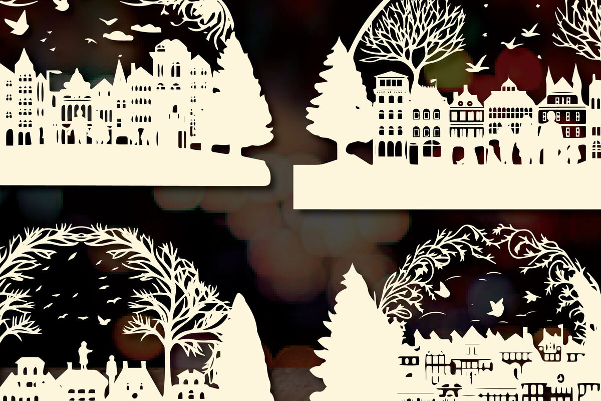 Intra απο ξύλο plywood 3mm-4mm πάχος - Πακέτο  Παραδοσιακής Πόλης Χριστουγέννων Δίασταση 4x4 cm INTRAFABR-83762504