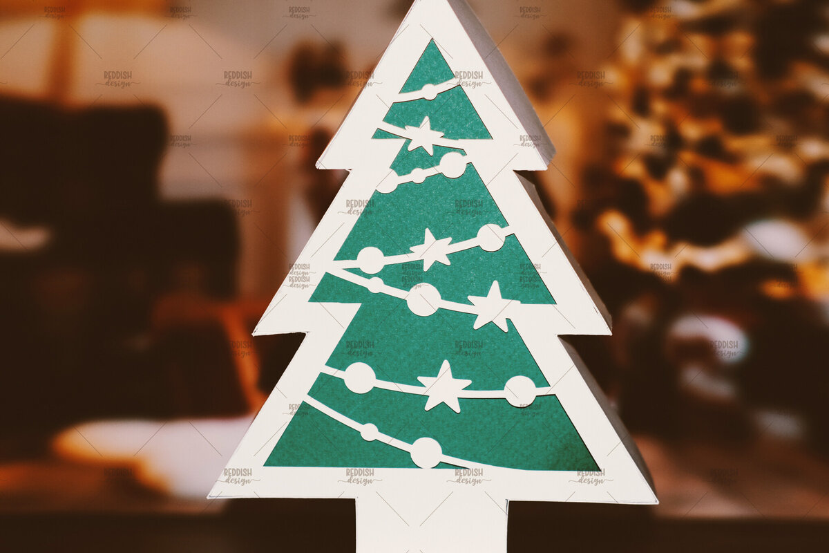 Σετ των 3 Intra απο ξύλο plywood 3mm-4mm πάχος - Χριστουγεννιάτικο Δέντρο Κουτί  Δίασταση 20x20 cm INTRAFABR-106594622