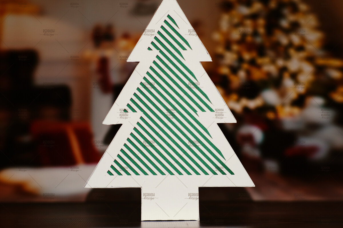 Σετ των 2 Intra απο ξύλο plywood 3mm-4mm πάχος - Χριστουγεννιάτικο Δέντρο Κουτί  Δίασταση 20x20 cm INTRAFABR-106594093