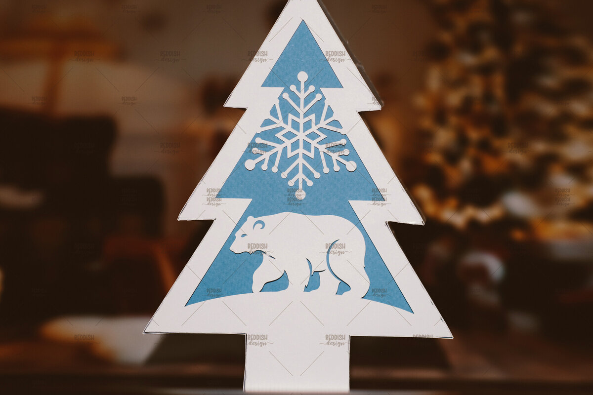 Σετ των 2 Intra απο ξύλο plywood 3mm-4mm πάχος - Χριστουγεννιάτικο Δέντρο Κουτί  Δίασταση 20x20 cm INTRAFABR-106594230