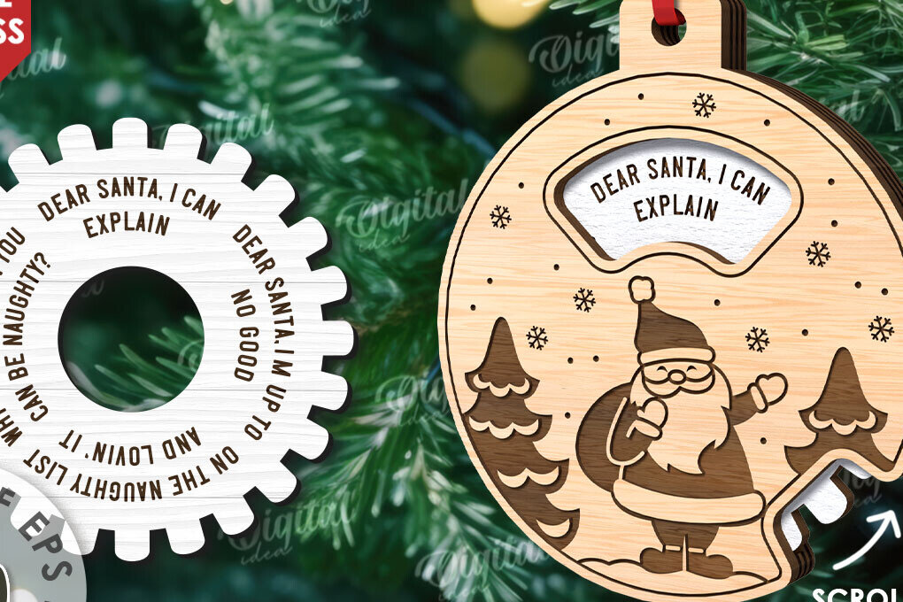 Σετ των 2 Intra απο ξύλο plywood 3mm-4mm πάχος - Διακόσμηση Χριστουγεννιάτικου Δέντρου  Δίασταση 15x15 cm INTRAFABR-110593821