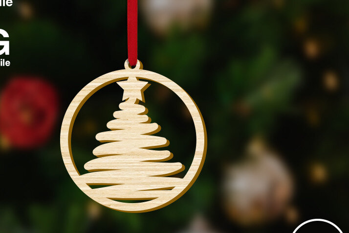 Σετ των 3 Intra απο ξύλο plywood 3mm-4mm πάχος - Στολίδι Χριστουγεννιάτικου Δέντρου Δίασταση 5x4 cm INTRAFABR-54105396