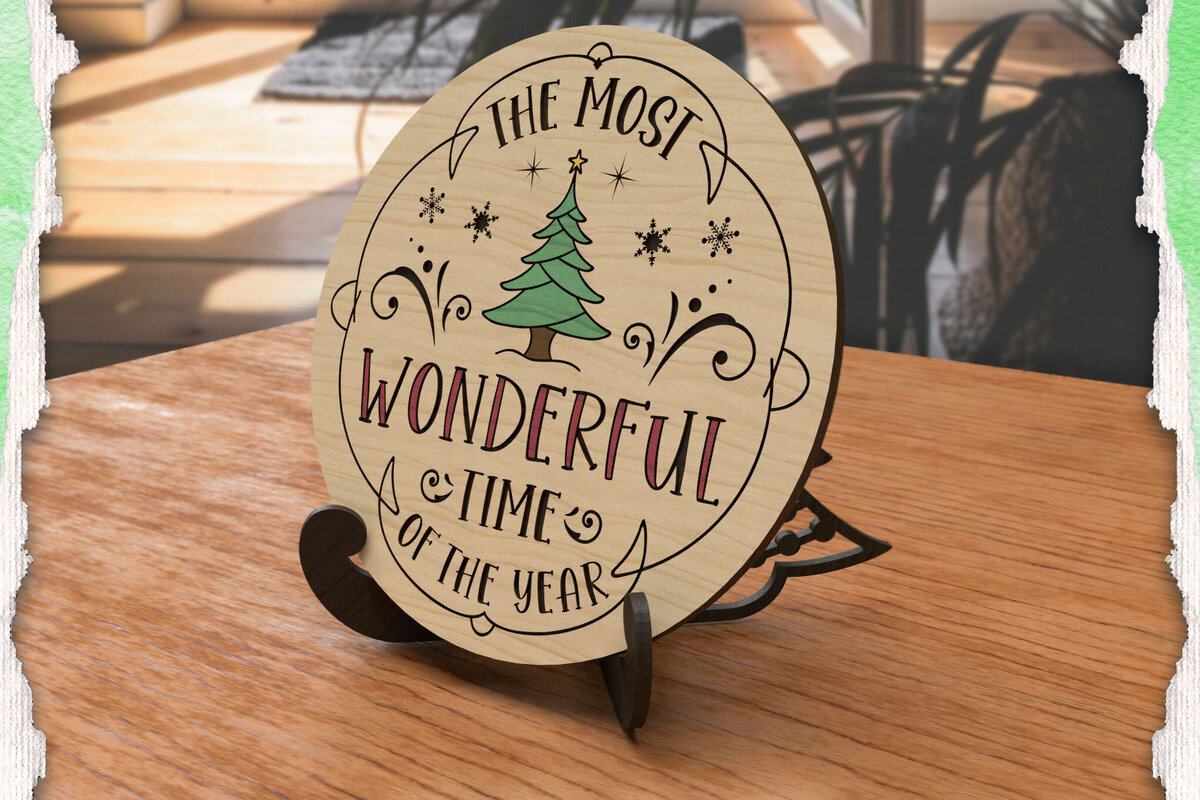 Σετ των 2 Intra απο ξύλο plywood 3mm-4mm πάχος - Σταντ επίδειξης Χριστουγεννιάτικου Δέντρου, Καβαλέτο Δίασταση 15x15 cm INTRAFABR-111841343