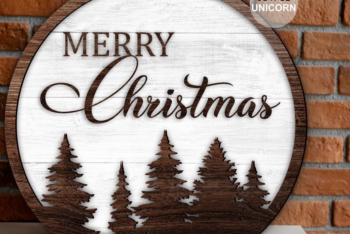 Σετ των 2 Intra απο ξύλο plywood 3mm-4mm πάχος - Κρεμάστρα πόρτας Χριστουγεννιάτικου Δέντρου  Δίασταση 15x15 cm INTRAFABR-34440240