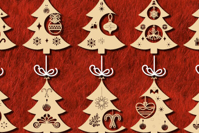 Σετ των 3 Intra απο ξύλο plywood 3mm-4mm πάχος - Κρεμαστό στολίδι Χριστουγεννιάτικου Δέντρου 1120 Δίασταση 6x6 cm INTRAFABR-108499353