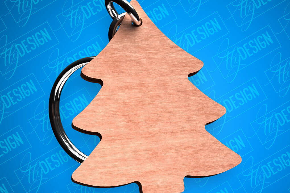 Σετ των 3 Intra απο ξύλο plywood 3mm-4mm πάχος - Χριστουγεννιάτικο δέντρο με μπρελόκ με λέιζερ Δίασταση 4x4 cm INTRAFABR-82325659