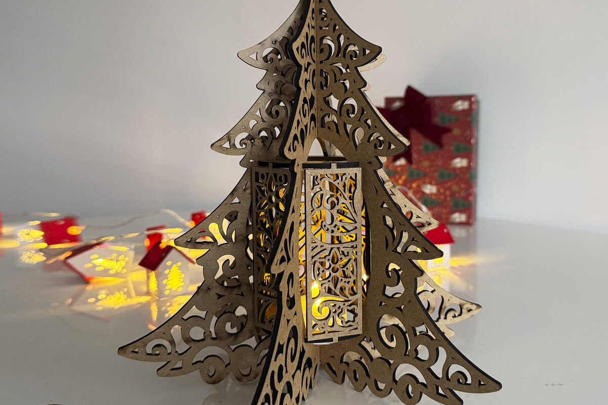 Σετ των 3 Intra απο ξύλο plywood 3mm-4mm πάχος - Φωτιστικό Χριστουγεννιάτικου Δέντρου Δίασταση 4x4 cm INTRAFABR-111349052