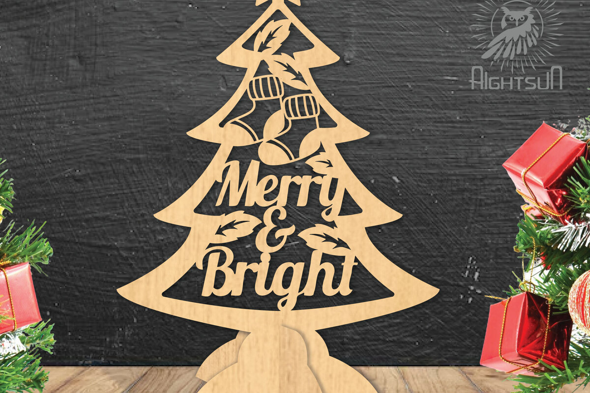 Σετ των 2 Intra απο ξύλο plywood 3mm-4mm πάχος - Διακόσμηση Χριστουγεννιάτικου Δέντρου Cut Laser  Δίασταση 20x20 cm INTRAFABR-112296059