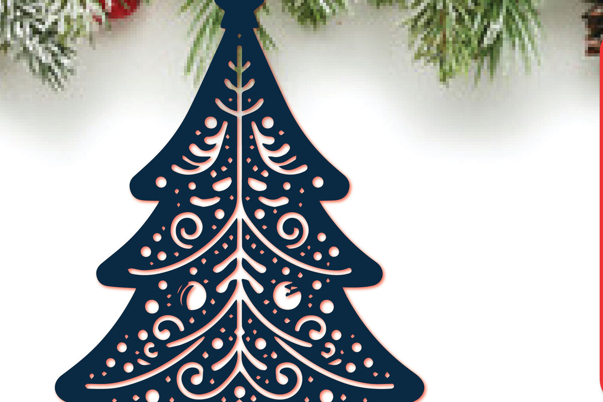 Σετ των 3 Intra απο ξύλο plywood 3mm-4mm πάχος -  κομμένο στολίδι Χριστουγεννιάτικου Δέντρου Δίασταση 6x6 cm INTRAFABR-110510495