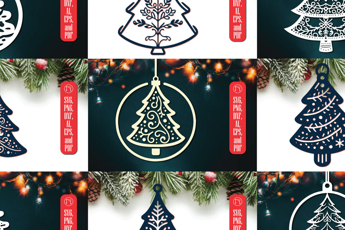 Σετ των 3 Intra απο ξύλο plywood 3mm-4mm πάχος - Πακέτο υ κομμένο στολίδι Χριστουγεννιάτικου δέντρου Δίασταση 6x6 cm INTRAFABR-110512423