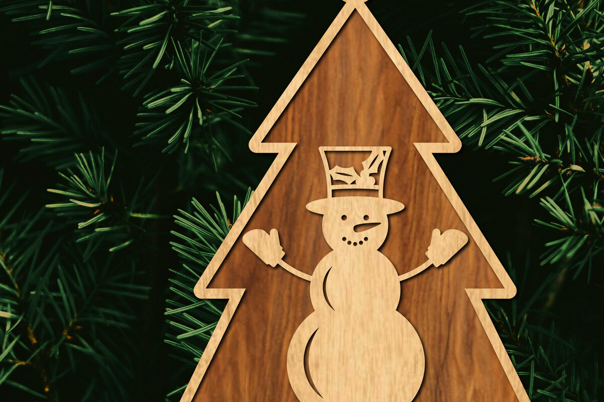 Σετ των 3 Intra απο ξύλο plywood 3mm-4mm πάχος - Κόψιμο με λέιζερ στολίδι Χριστουγεννιάτικου Δέντρου Δίασταση 6x6 cm INTRAFABR-105926424