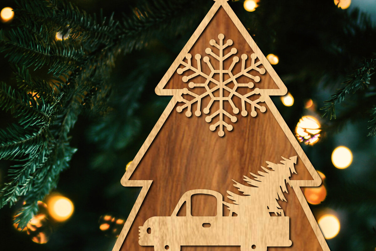 Σετ των 3 Intra απο ξύλο plywood 3mm-4mm πάχος - Κόψιμο με λέιζερ στολίδι Χριστουγεννιάτικου Δέντρου Δίασταση 6x6 cm INTRAFABR-105926210