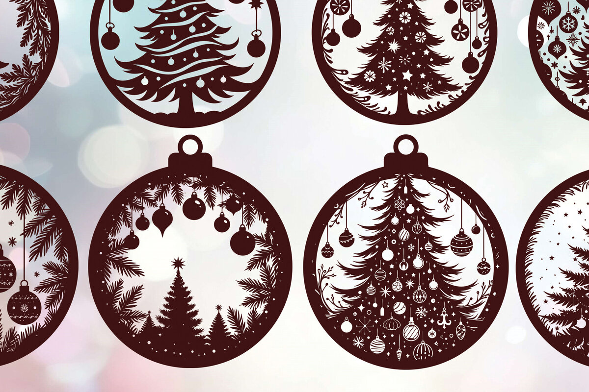 Σετ των 3 Intra απο ξύλο plywood 3mm-4mm πάχος - Δέσμη κοπής με λέιζερ στολίδι Χριστουγεννιάτικου Δέντρου Δίασταση 6x6 cm INTRAFABR-108193383