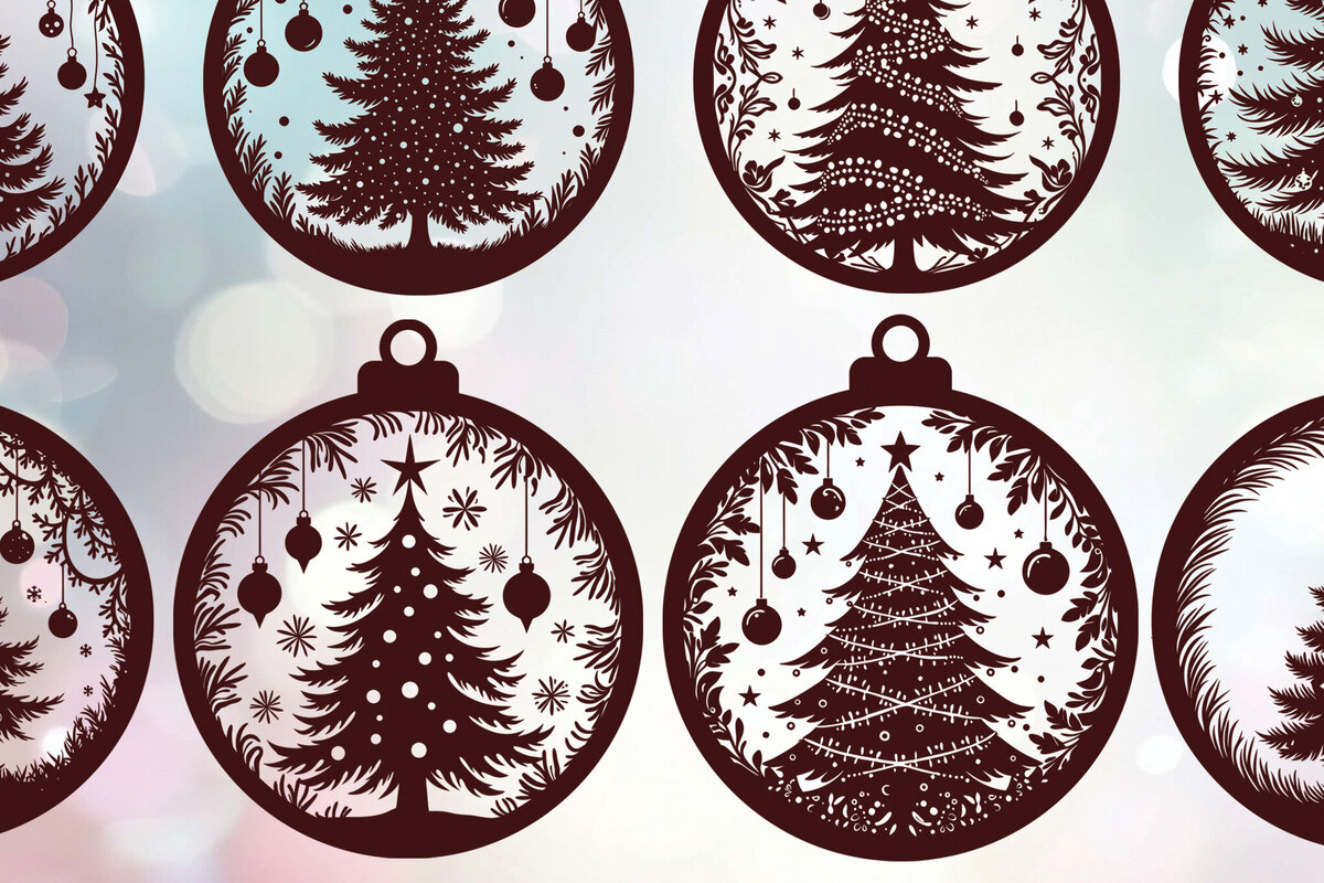 Σετ των 3 Intra απο ξύλο plywood 3mm-4mm πάχος - Δέσμη κοπής με λέιζερ στολίδι Χριστουγεννιάτικου Δέντρου Δίασταση 6x6 cm INTRAFABR-108193892