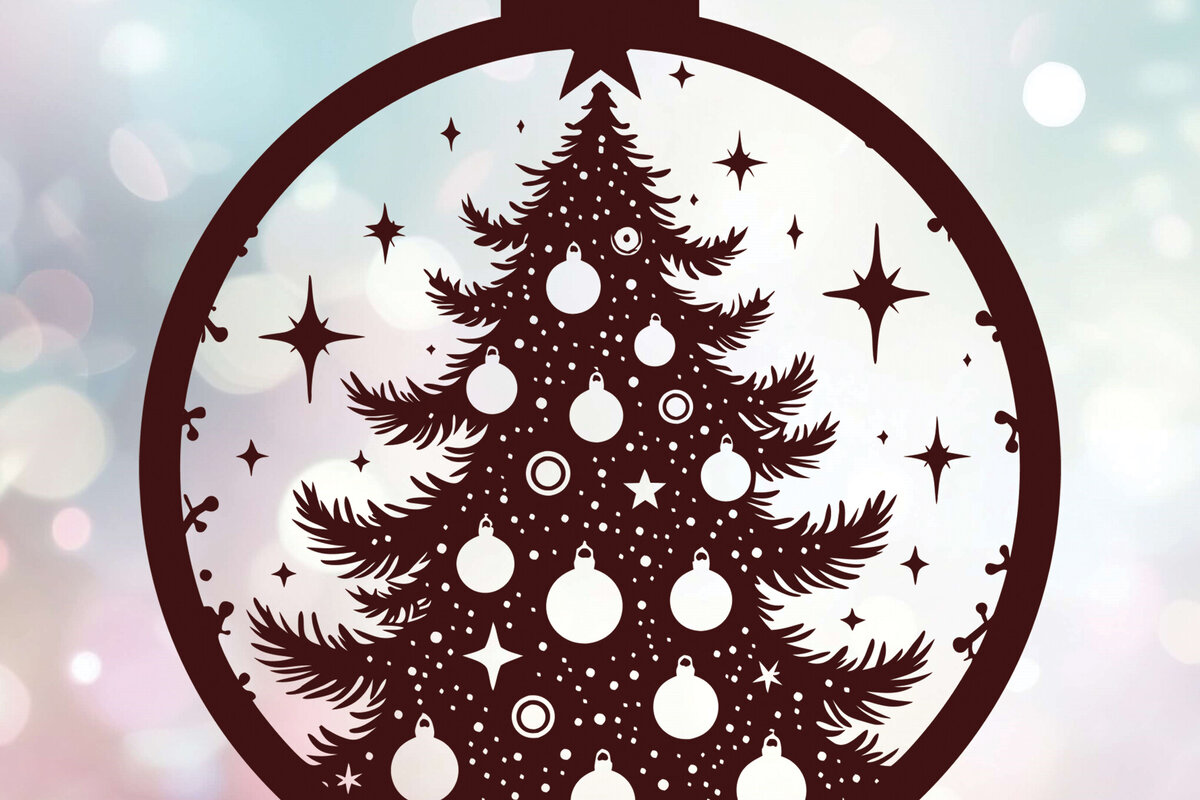 Σετ των 3 Intra απο ξύλο plywood 3mm-4mm πάχος - Σχέδιο κοπής με λέιζερ στολίδι Χριστουγεννιάτικου δέντρου Δίασταση 6x6 cm INTRAFABR-109394814