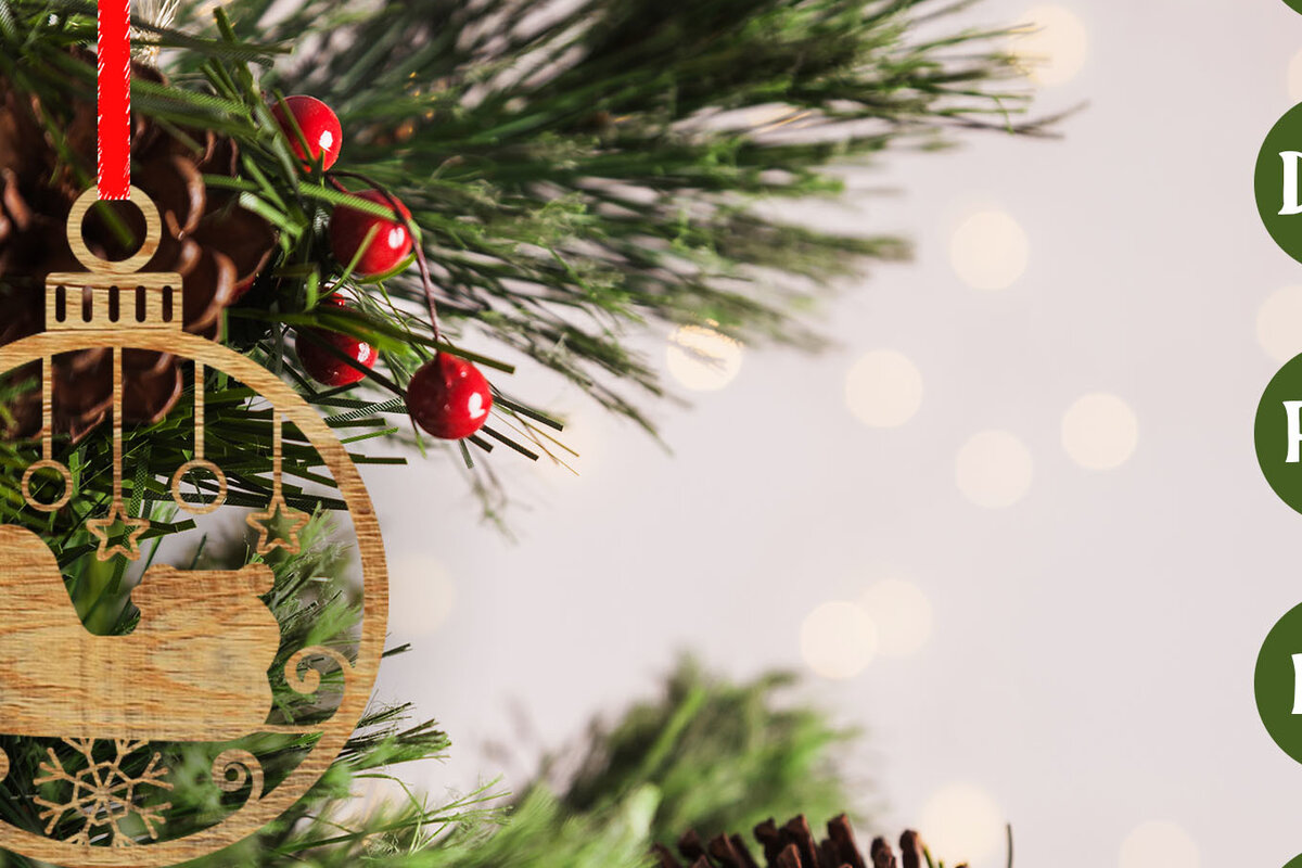 Σετ των 3 Intra απο ξύλο plywood 3mm-4mm πάχος - Στολίδι Χριστουγεννιάτικου Δέντρου | Laser Cut  Δίασταση 6x6 cm INTRAFABR-48624382