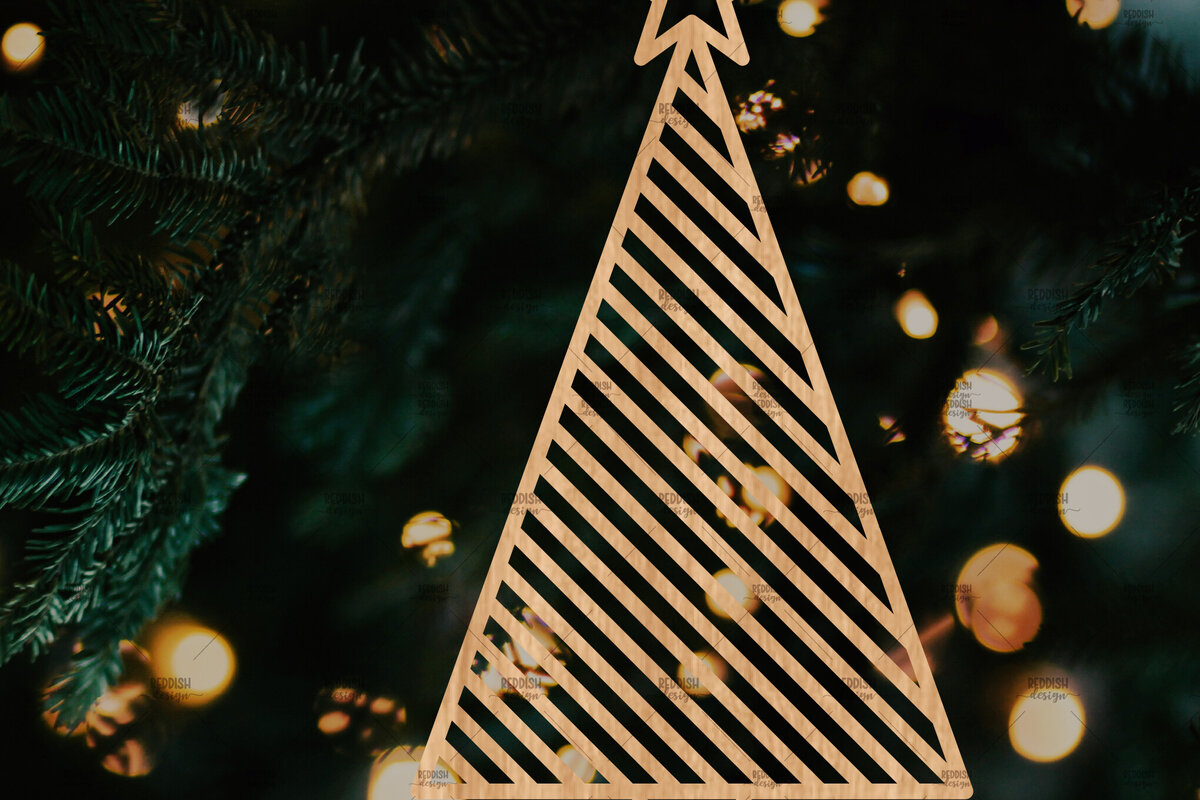 Σετ των 3 Intra απο ξύλο plywood 3mm-4mm πάχος - Στολίδι Χριστουγεννιάτικου Δέντρου με Laser Cut  Δίασταση 6x6 cm INTRAFABR-106125863