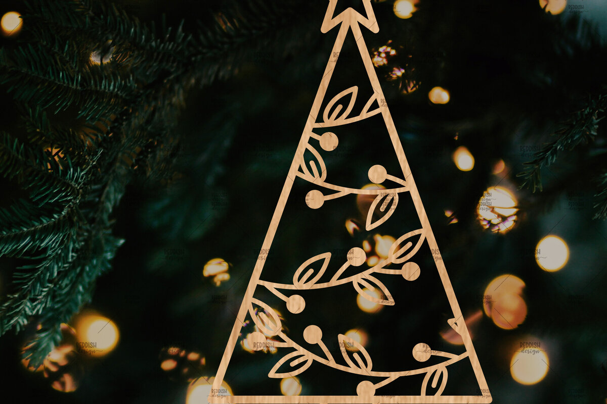 Σετ των 3 Intra απο ξύλο plywood 3mm-4mm πάχος - Στολίδι Χριστουγεννιάτικου Δέντρου με Laser Cut  Δίασταση 6x6 cm INTRAFABR-106125889