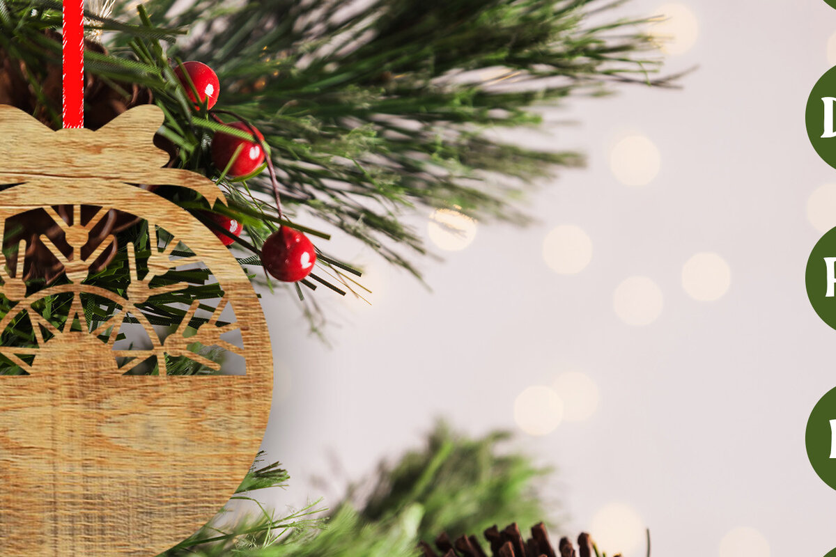 Σετ των 3 Intra απο ξύλο plywood 3mm-4mm πάχος - Στολίδι Χριστουγεννιάτικου Δέντρου με Laser Cut  Δίασταση 6x6 cm INTRAFABR-48797385