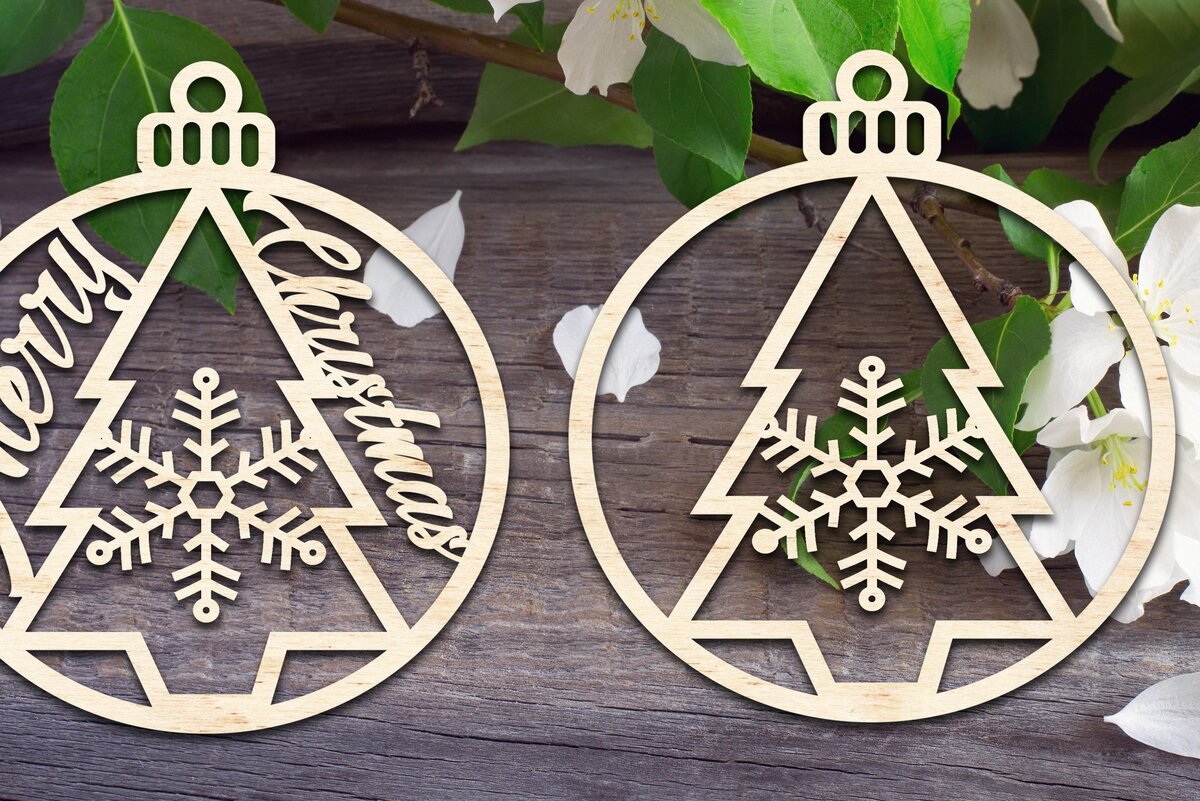 Σετ των 3 Intra απο ξύλο plywood 3mm-4mm πάχος - Στολίδι Χριστουγεννιάτικου Δέντρου V1 Δίασταση 6x6 cm INTRAFABR-33528232