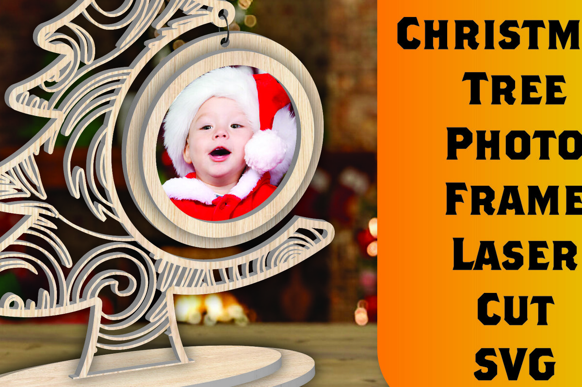 Σετ των 2 Intra απο ξύλο plywood 3mm-4mm πάχος - Χριστουγεννιάτικο δέντρο Κορνίζα φωτογραφιών με Laser Cut  Δίασταση 20x25 cm INTRAFABR-107254362