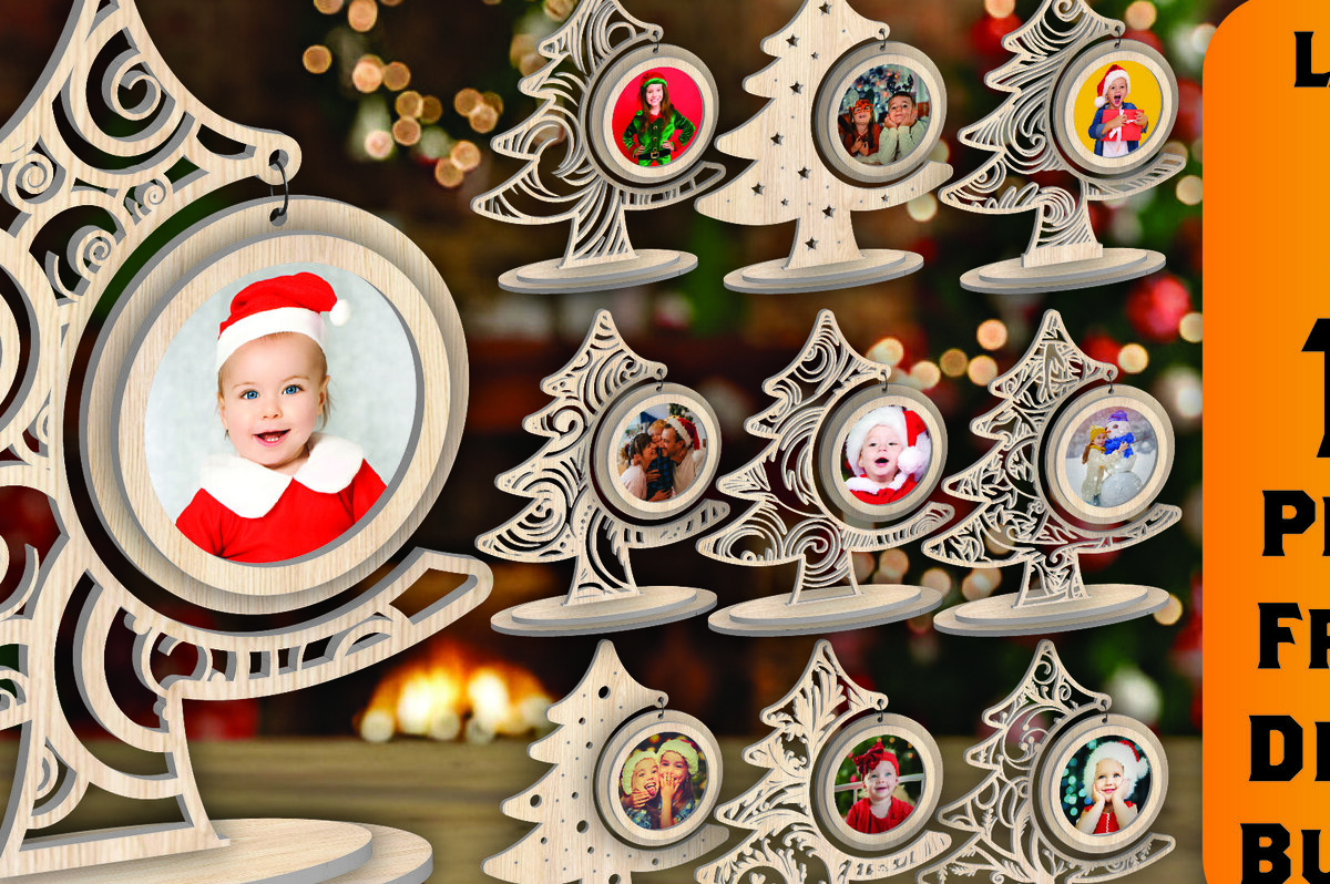 Σετ των 2 Intra απο ξύλο plywood 3mm-4mm πάχος - Πακέτο  Κορνίζας Χριστουγεννιάτικου Δέντρου Δίασταση 20x25 cm INTRAFABR-107511431