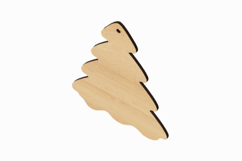 Σετ των 2 Intra απο ξύλο plywood 3mm-4mm πάχος - Αρχεία  κομμένα με λέιζερ χριστουγεννιάτικο δέντρο Δίασταση 12x15 cm INTRAFABR-117680039