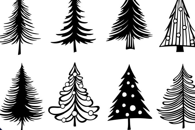 Intra απο ξύλο plywood 3mm-4mm πάχος - Σχέδια Σιλουέτας Χριστουγεννιάτικου Δέντρου Δίασταση 30x20 cm INTRAFABR-86310193