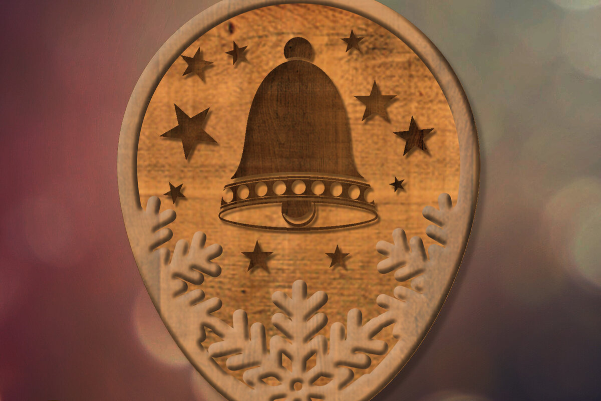 Σετ των 3 Intra απο ξύλο plywood 3mm-4mm πάχος - Διακόσμηση παιχνιδιών Χριστουγεννιάτικου Δέντρου, κομμένο  Δίασταση 4x4 cm INTRAFABR-84425500