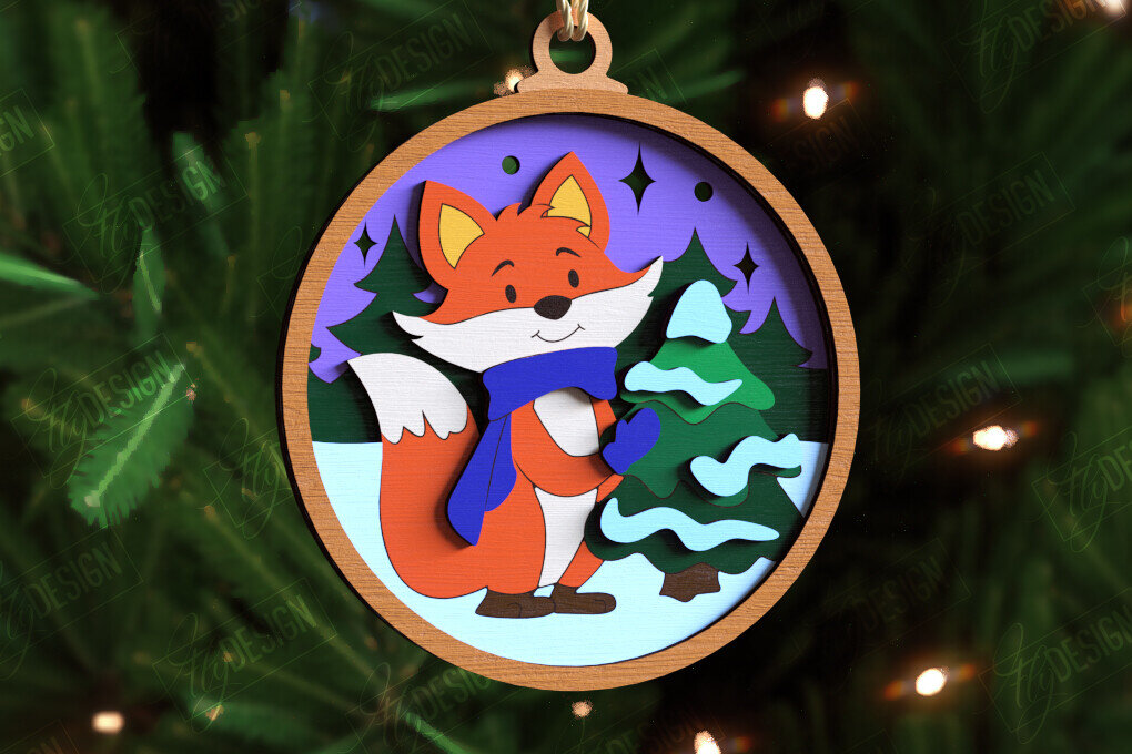 Σετ των 2 Intra απο ξύλο plywood 3mm-4mm πάχος - Παιχνίδι Χριστουγεννιάτικου Δέντρου | Διακοσμήσεις διακοπών Δίασταση 15x15 cm INTRAFABR-109883565