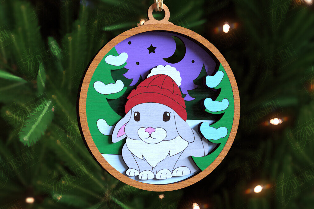 Σετ των 2 Intra απο ξύλο plywood 3mm-4mm πάχος - Παιχνίδι Χριστουγεννιάτικου Δέντρου | Διακοσμήσεις διακοπών Δίασταση 15x15 cm INTRAFABR-109883581