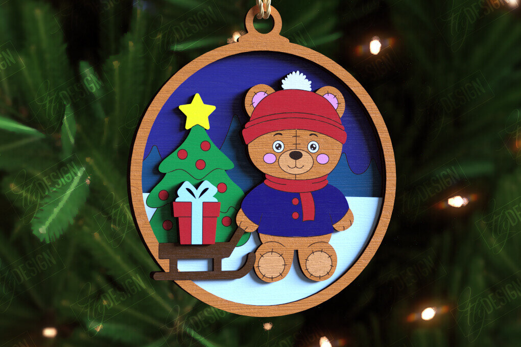 Σετ των 2 Intra απο ξύλο plywood 3mm-4mm πάχος - Παιχνίδι Χριστουγεννιάτικου Δέντρου | Διακοσμήσεις διακοπών Δίασταση 15x15 cm INTRAFABR-109883588