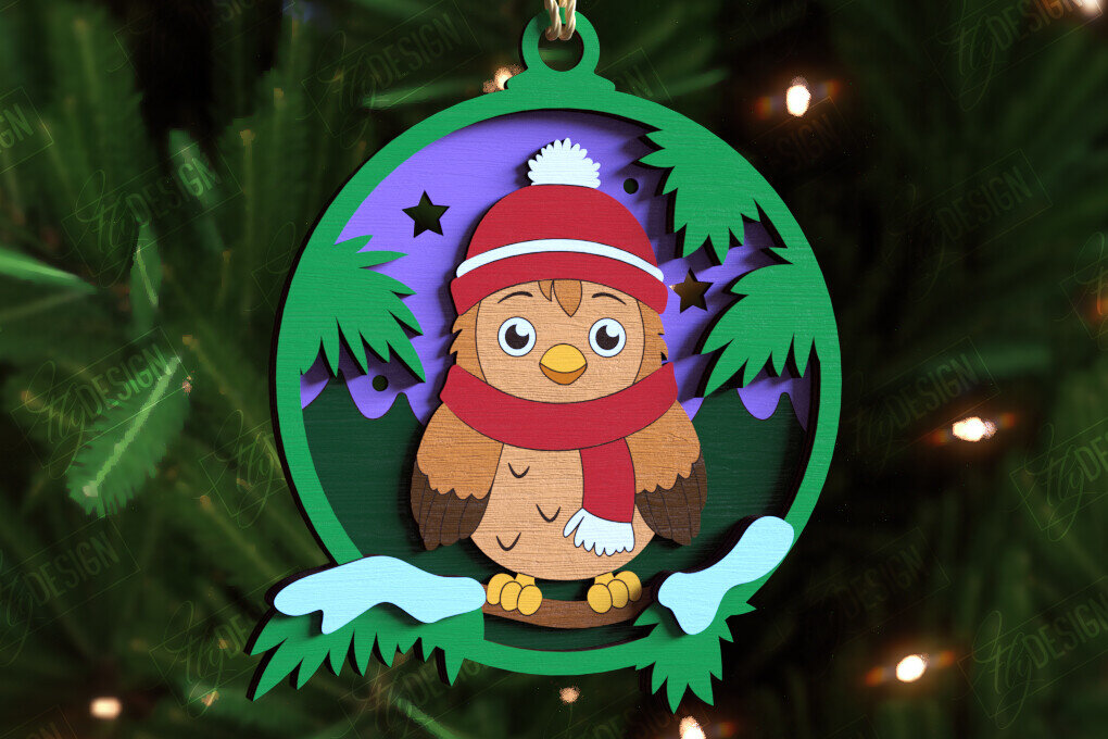 Σετ των 2 Intra απο ξύλο plywood 3mm-4mm πάχος - Παιχνίδι Χριστουγεννιάτικου Δέντρου | Διακοσμήσεις διακοπών Δίασταση 15x15 cm INTRAFABR-109883596